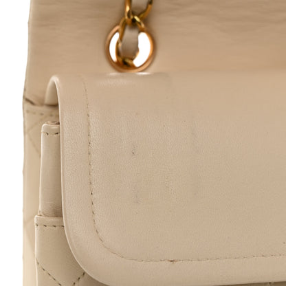 Chanel Lambskin Quilted Medium Double Flap Beige 10 of 12