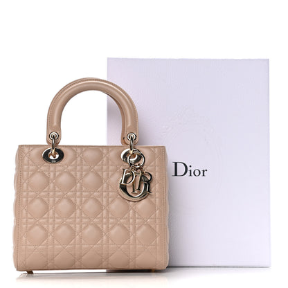 Christian Dior Lambskin Cannage Medium Lady Dior Rose Poudre 10 of 10