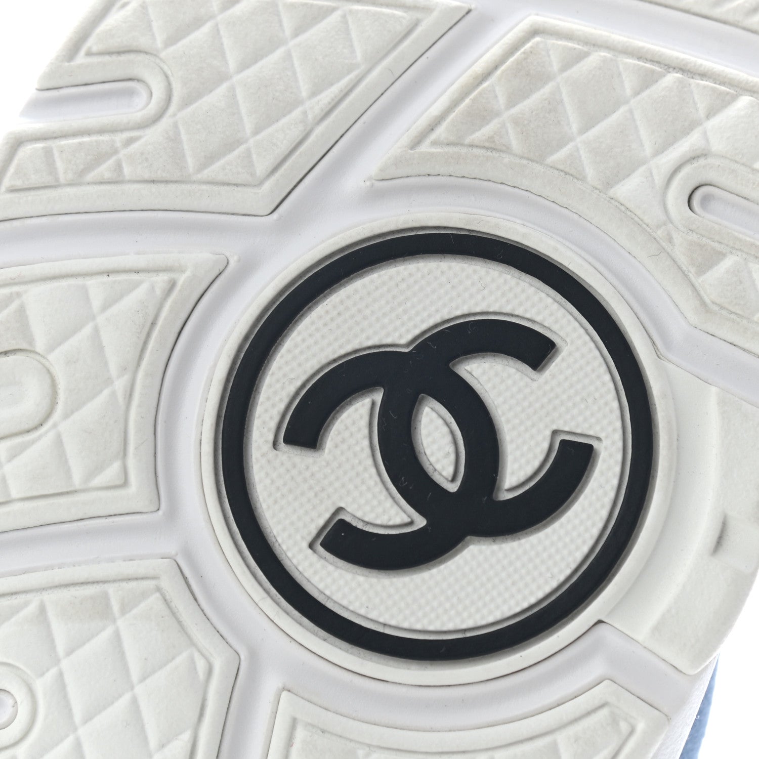 Chanel Suede Calfskin Nylon CC Sneakers 39.5 Sky Blue 6 of 8