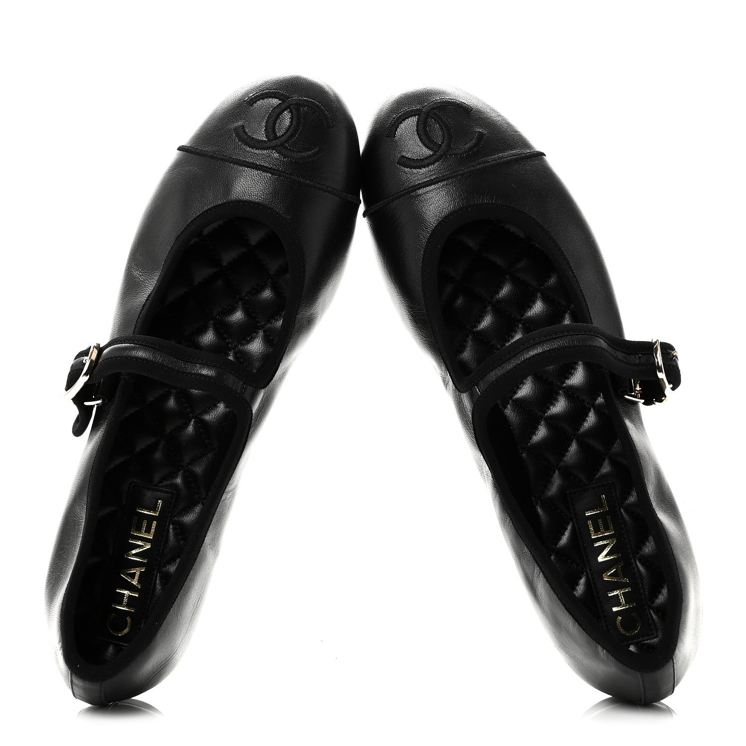Chanel Lambskin Mary Jane Flats 40 Black 2 of 10
