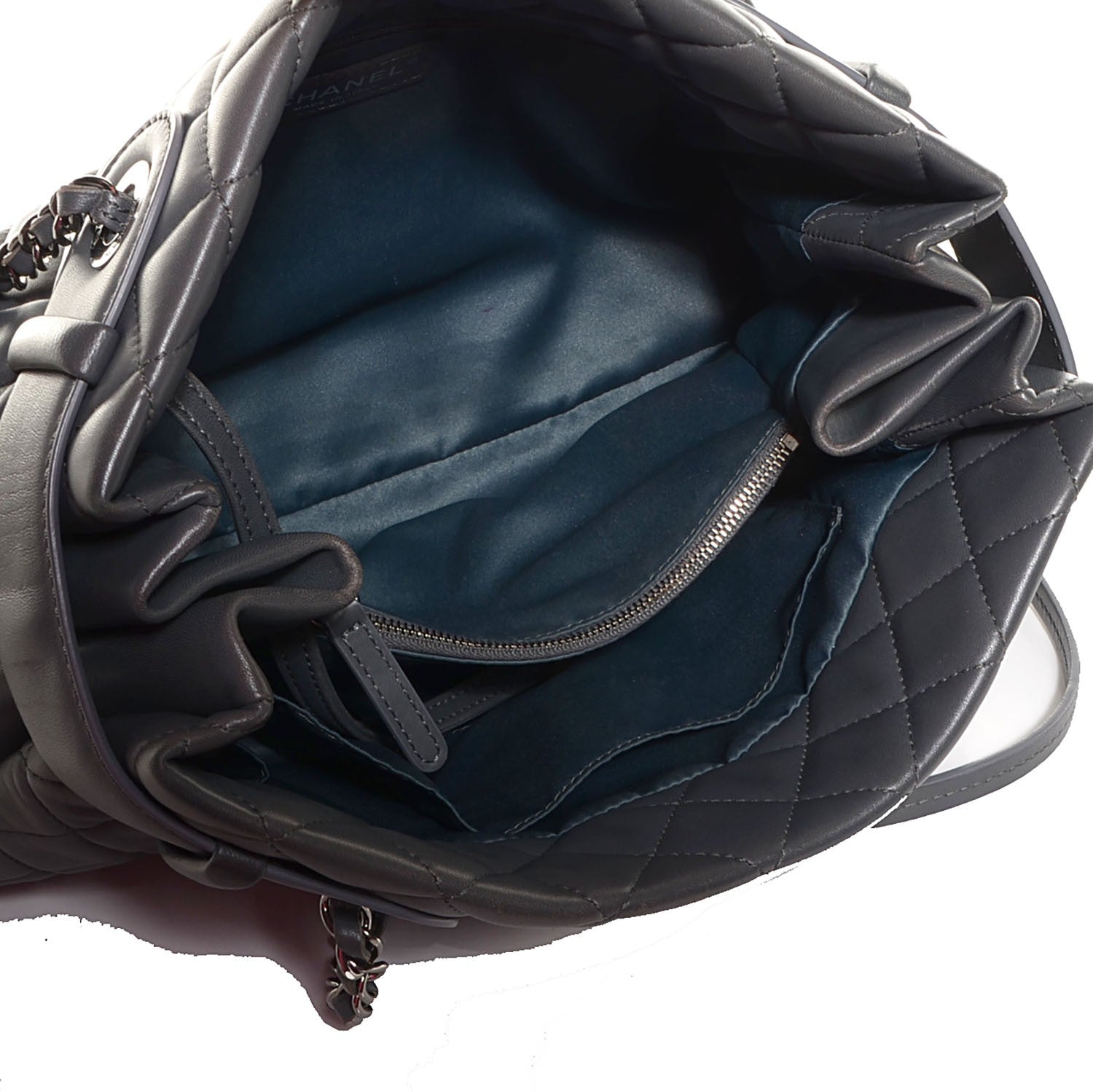 Chanel Lambskin Quilted Small Coco Loop Tote Grey 5 of 7