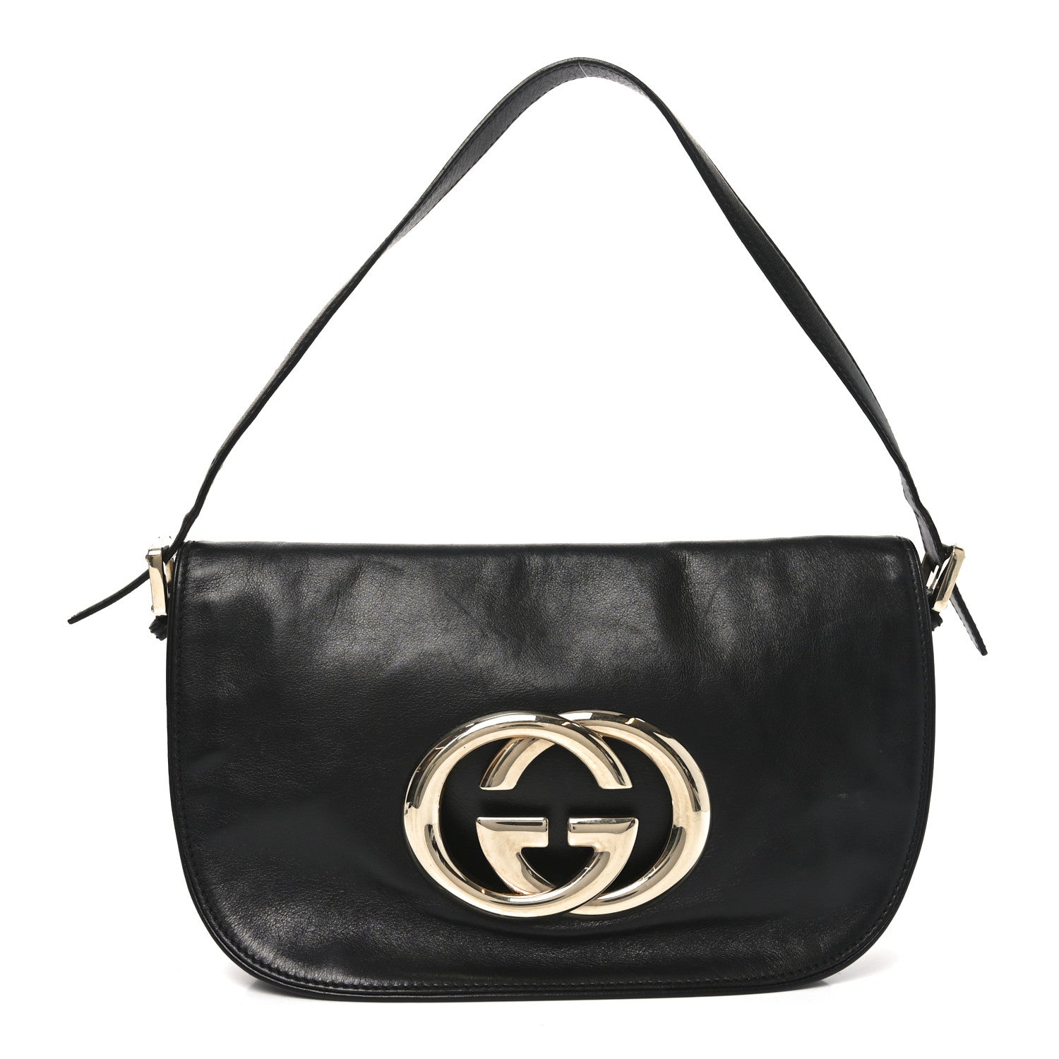 Gucci Calfskin Small Britt Shoulder Bag Black 1 of 10