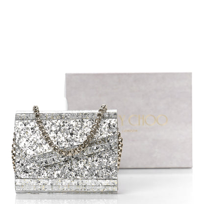 Jimmy Choo Acrylic Coarse Glitter Micro Candy Clutch Champagne 9 of 9