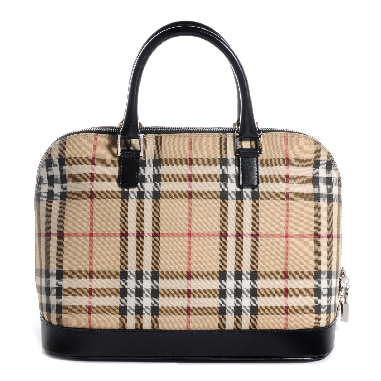 House Check Large Bowler Tote Black