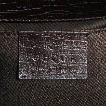 Gucci Monogram Horsebit Clutch Dark Brown 6 of 7