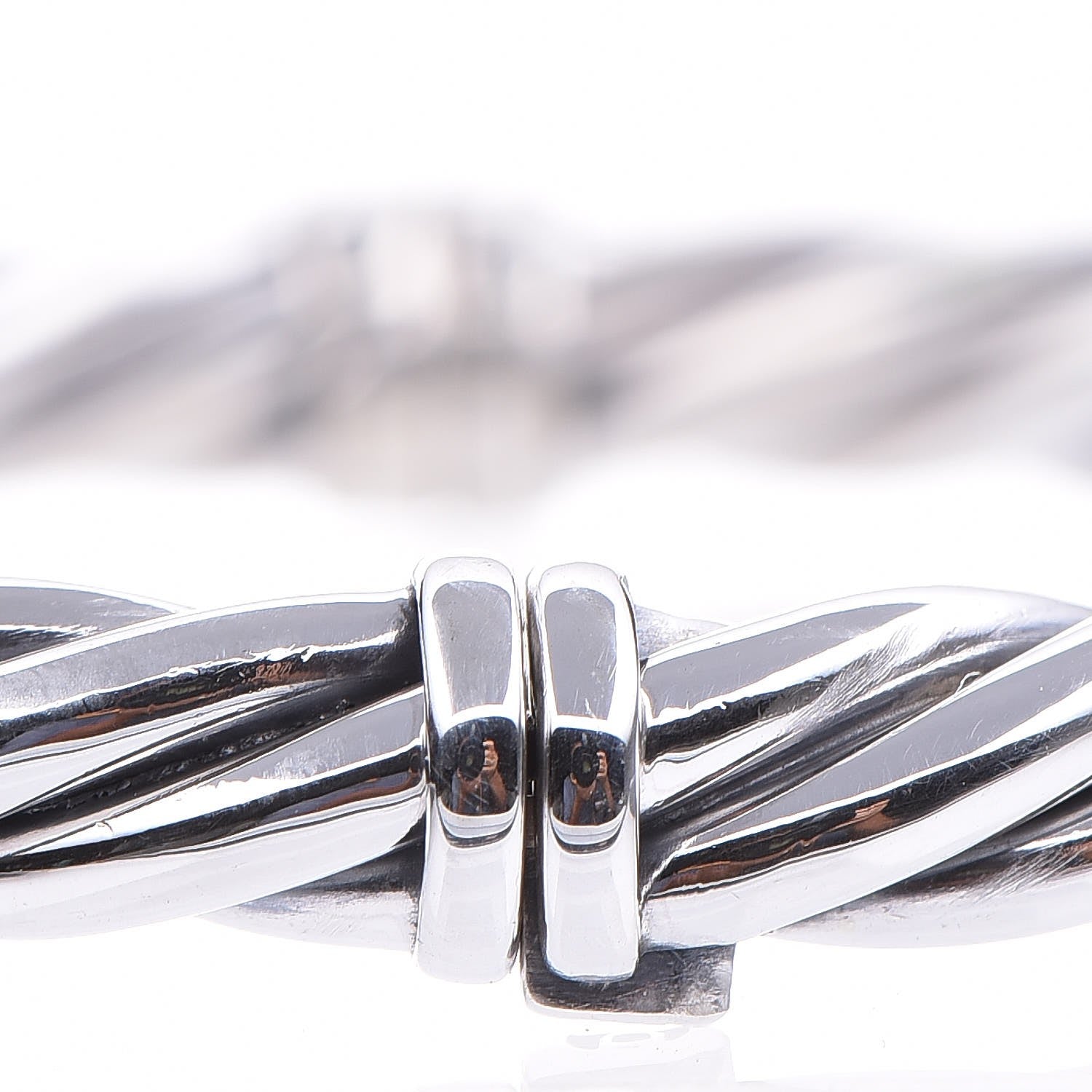 David Yurman Sterling Silver Diamond 6mm Moonlight Ice Hinged Bracelet 6 of 7