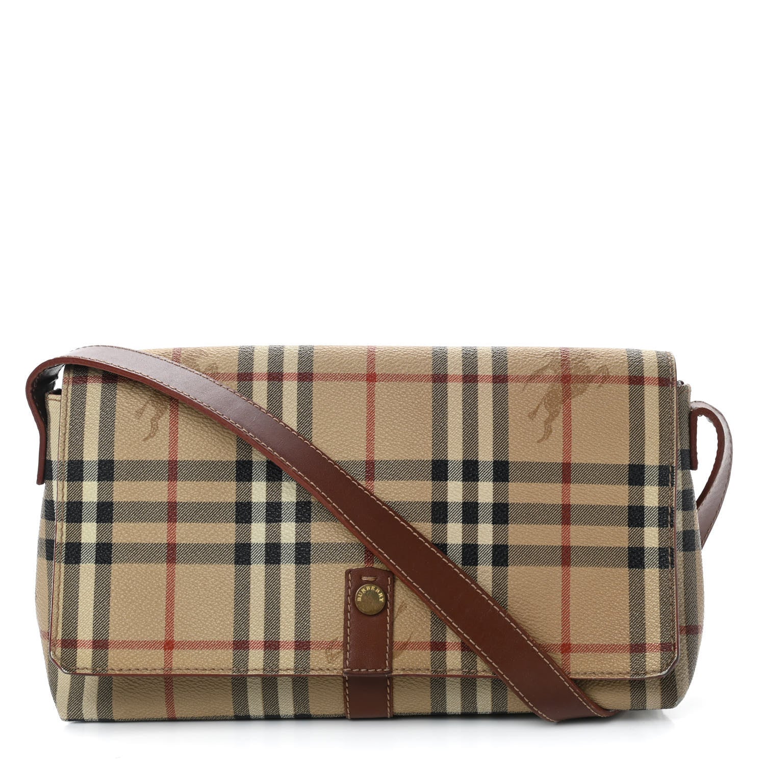 Burberry Haymarket Check Shoulder Bag Military Red 1 of 9