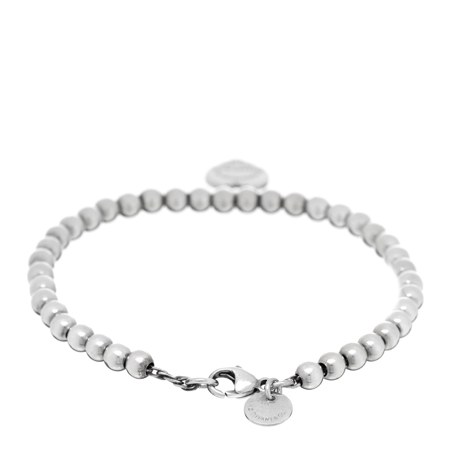 Tiffany Sterling Silver 4mm Return To Heart Tag Bead Bracelet 2 of 3