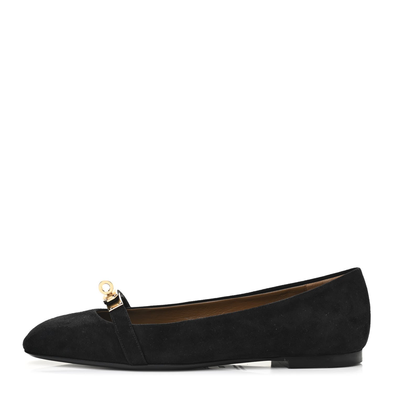 Hermes Suede Goatskin Bilbao Ballerina Flats 39 Black 1 of 9