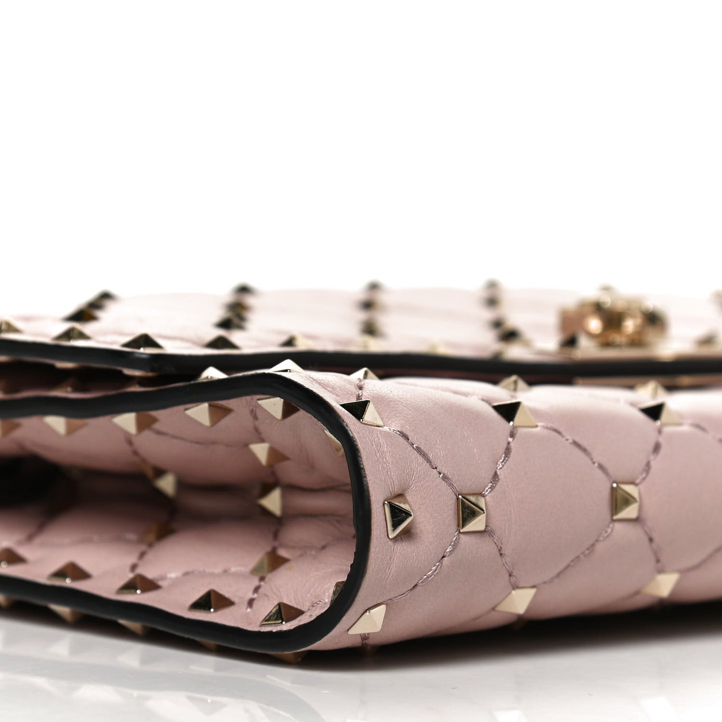 Nappa Rockstud Spike Wallet on Chain Water Rose