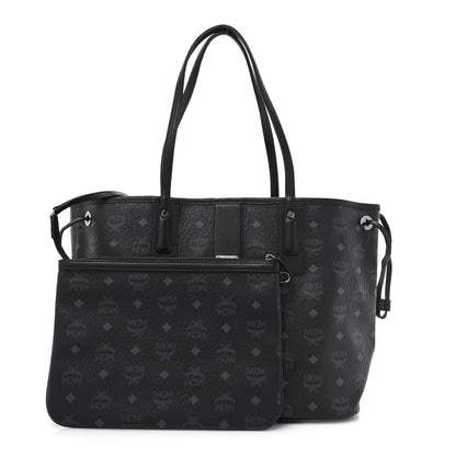 MCM Visetos Medium Liz Reversible Shopper Tote Black 3 of 16