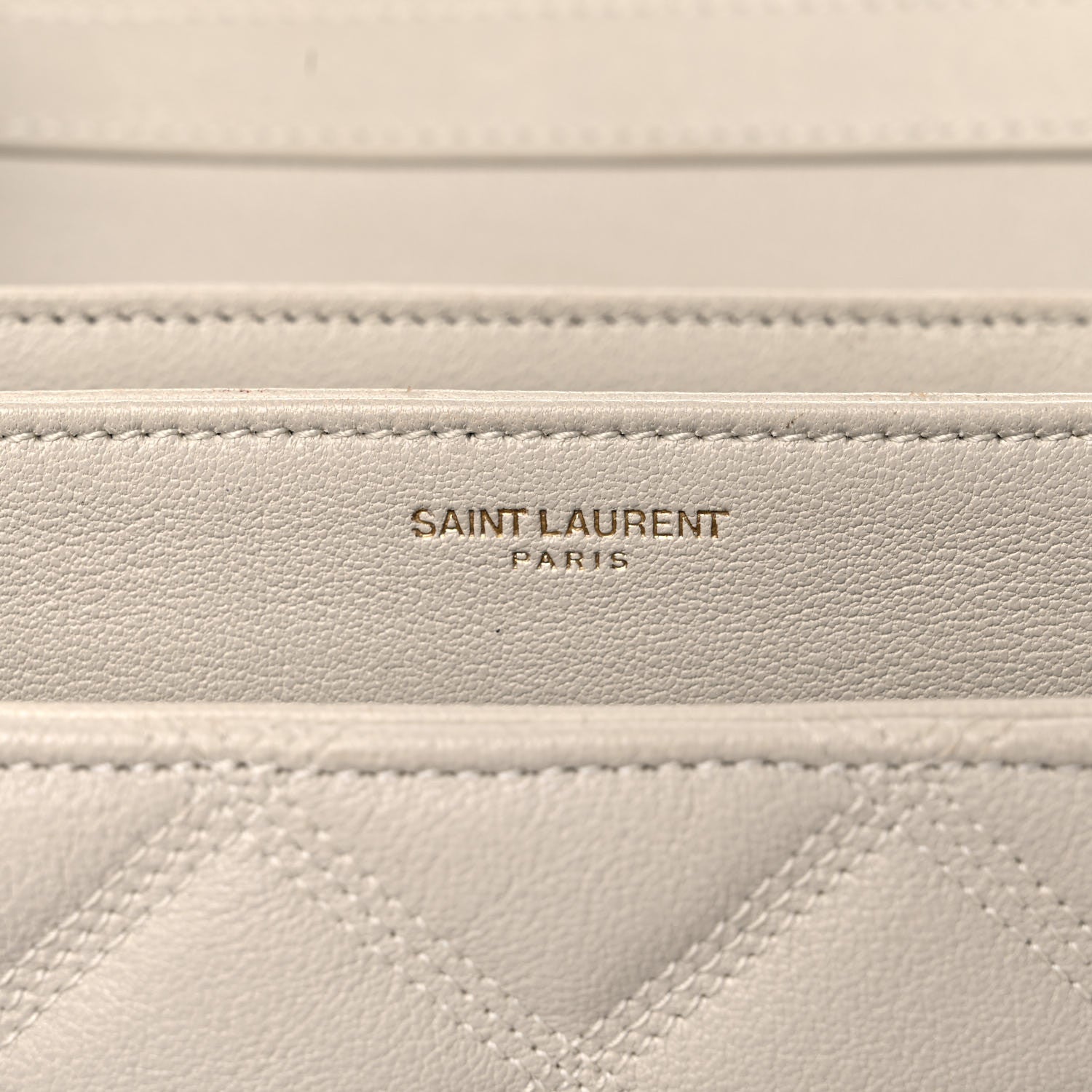 Saint Laurent Lambskin Quilted Small Becky Chain Bag Blanc Vintage 6 of 21