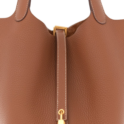Hermes Taurillon Clemence Picotin Lock 22 MM Gold 7 of 11