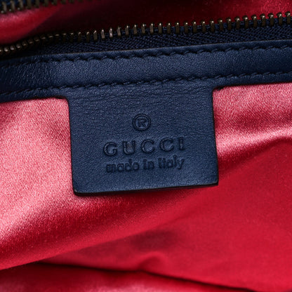 Gucci Denim Matelasse Pearl Studded Small GG Marmont Shoulder Bag Blue 8 of 9