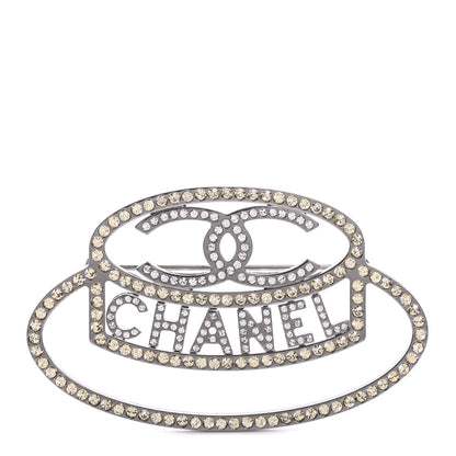 Chanel Ruthenium Strass Crystal Hat Brooch Pale Yellow 1 of 5