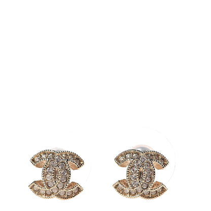 Chanel Crystal CC Earrings Gold 1 of 5