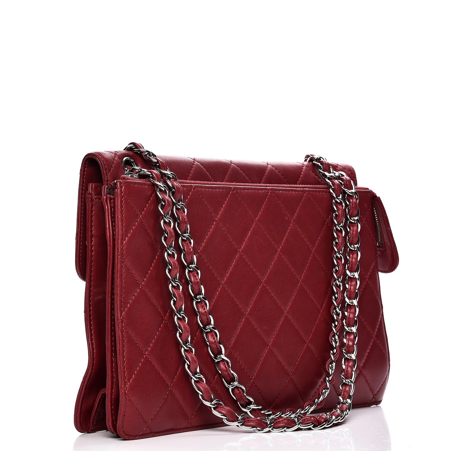 Lambskin Paris Bombay Reissue Accordion Flap Dark Red