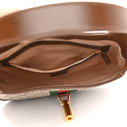Gucci GG Supreme Monogram Azalea Calfskin Web Small Jackie 1961 Hobo Beige Ebony Brown Sugar 5 of 10