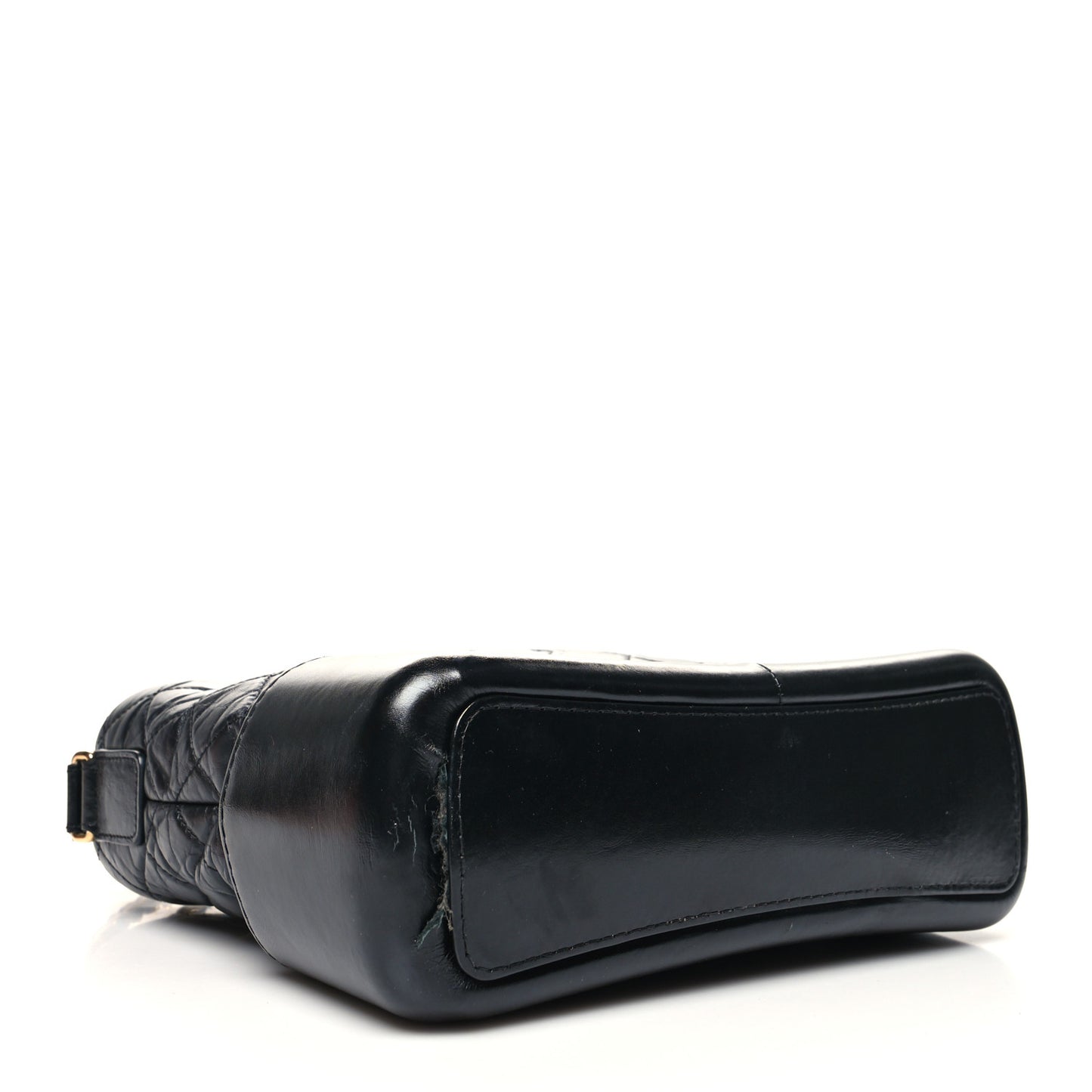 Aged Calfskin Quilted Medium Gabrielle Hobo Black