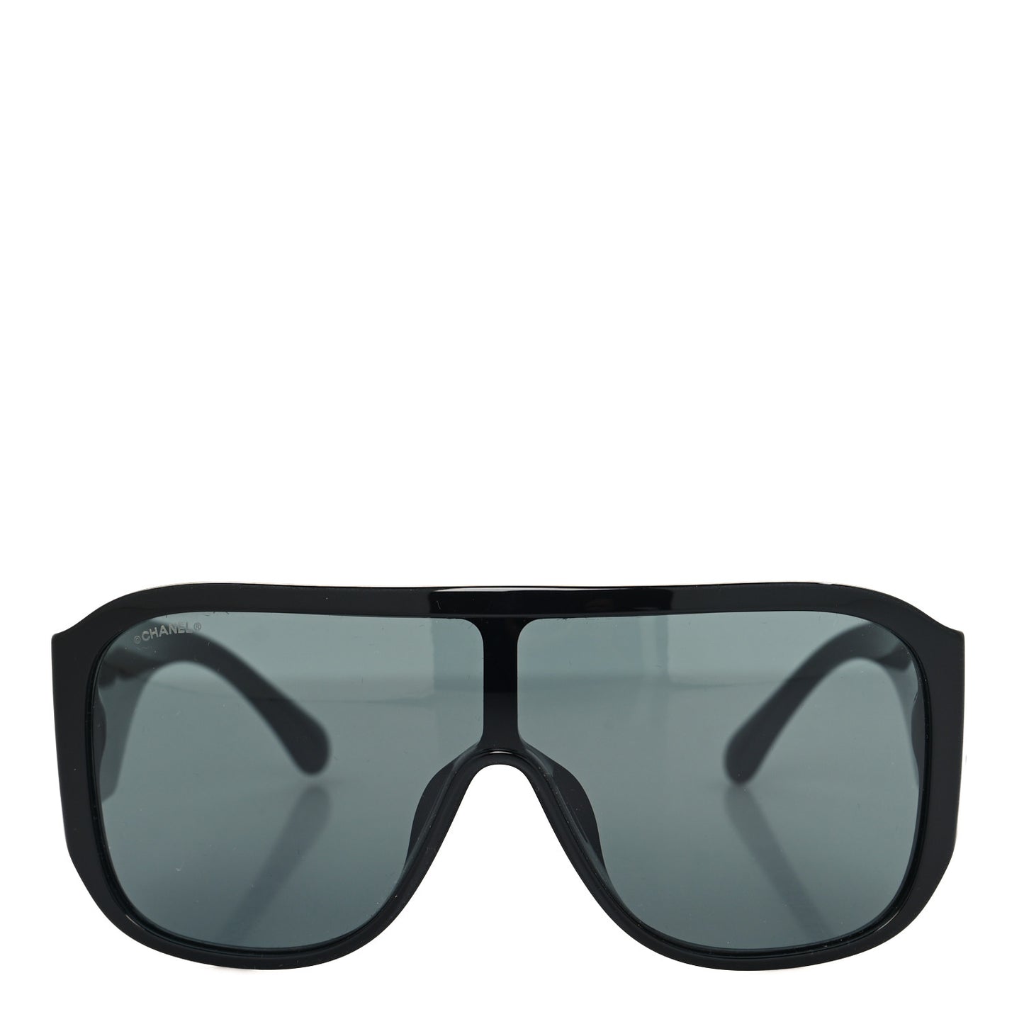 Acetate Crystal CC Shield Sunglasses 5466-B-A Black