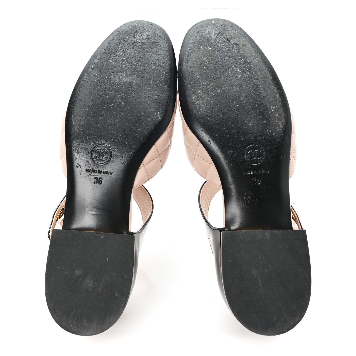 Chanel Patent Lambskin Quilted Cap Toe Ballerina Flats 36 Beige Black 6 of 10
