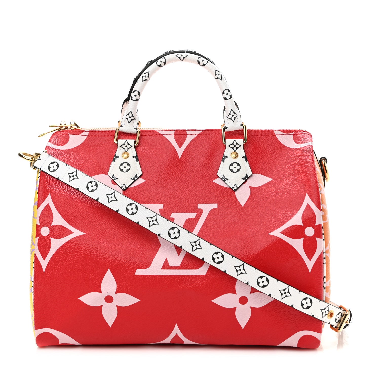 Monogram Giant Speedy Bandouliere 30 Rouge