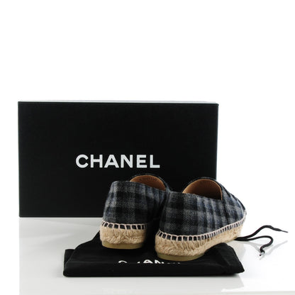 Chanel Flannel CC Espadrilles 35 Grey Black 6 of 10