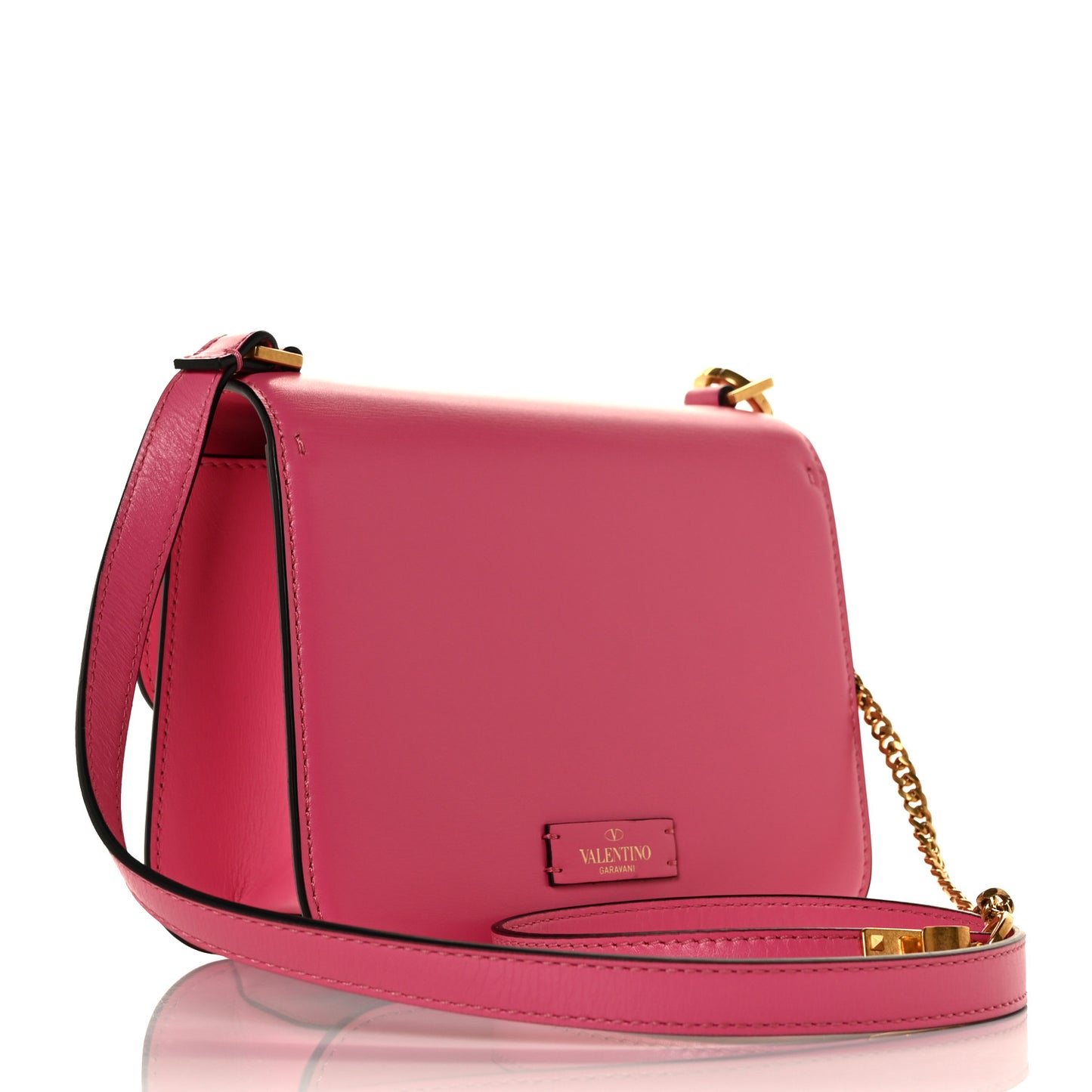 Smooth Calfskin Small VSling Shoulder Bag Fuchsia
