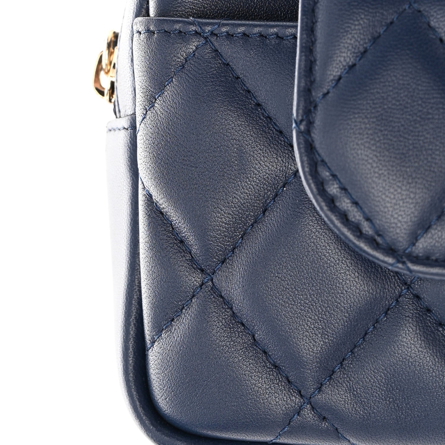 Chanel Lambskin Quilted Waist Bag With Pouch Blue 13 of 15