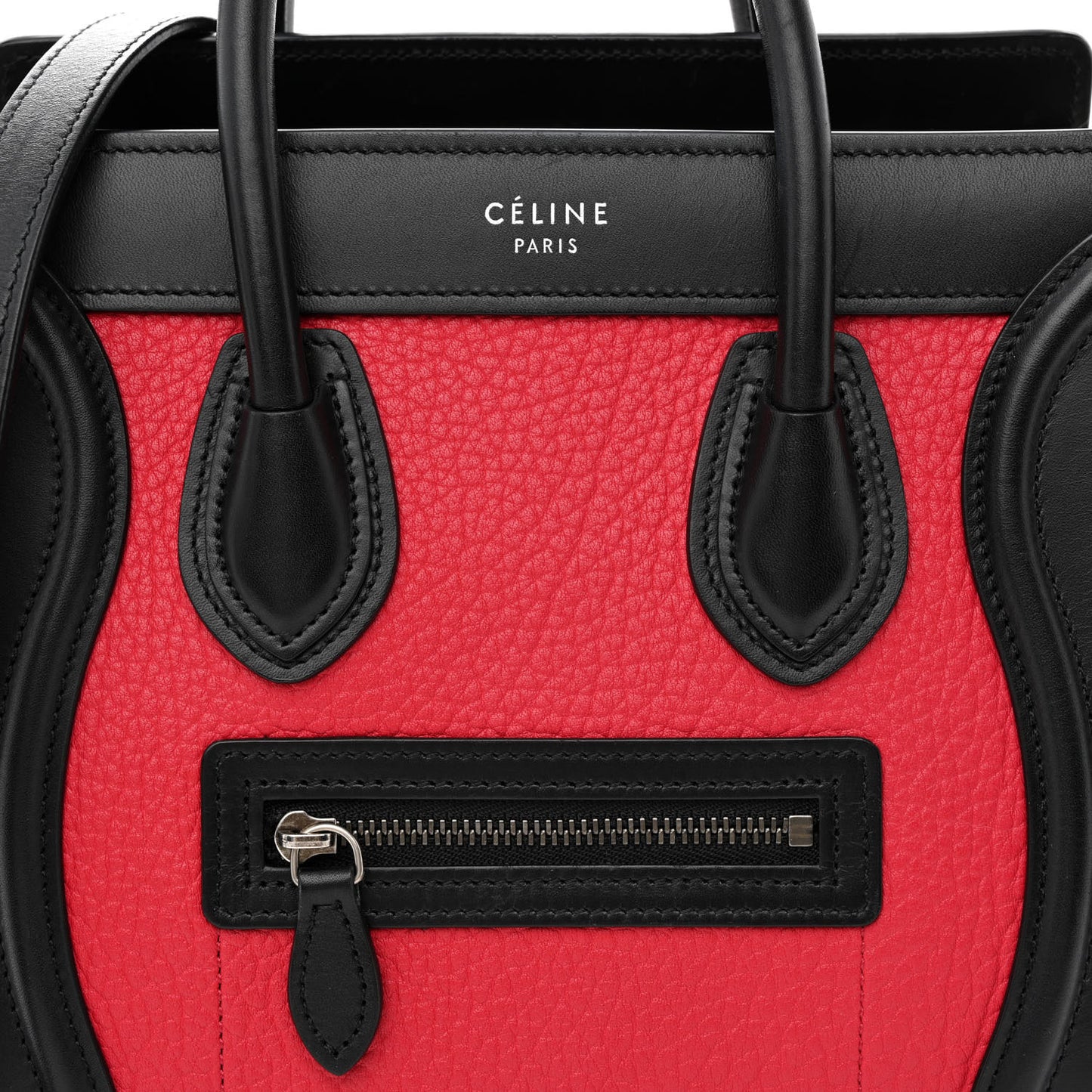 Bullhide Calfskin Nubuck Nano Tri-Color Luggage Bright Red