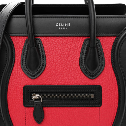 Celine Bullhide Calfskin Nubuck Nano Tri-Color Luggage Bright Red 8 of 10