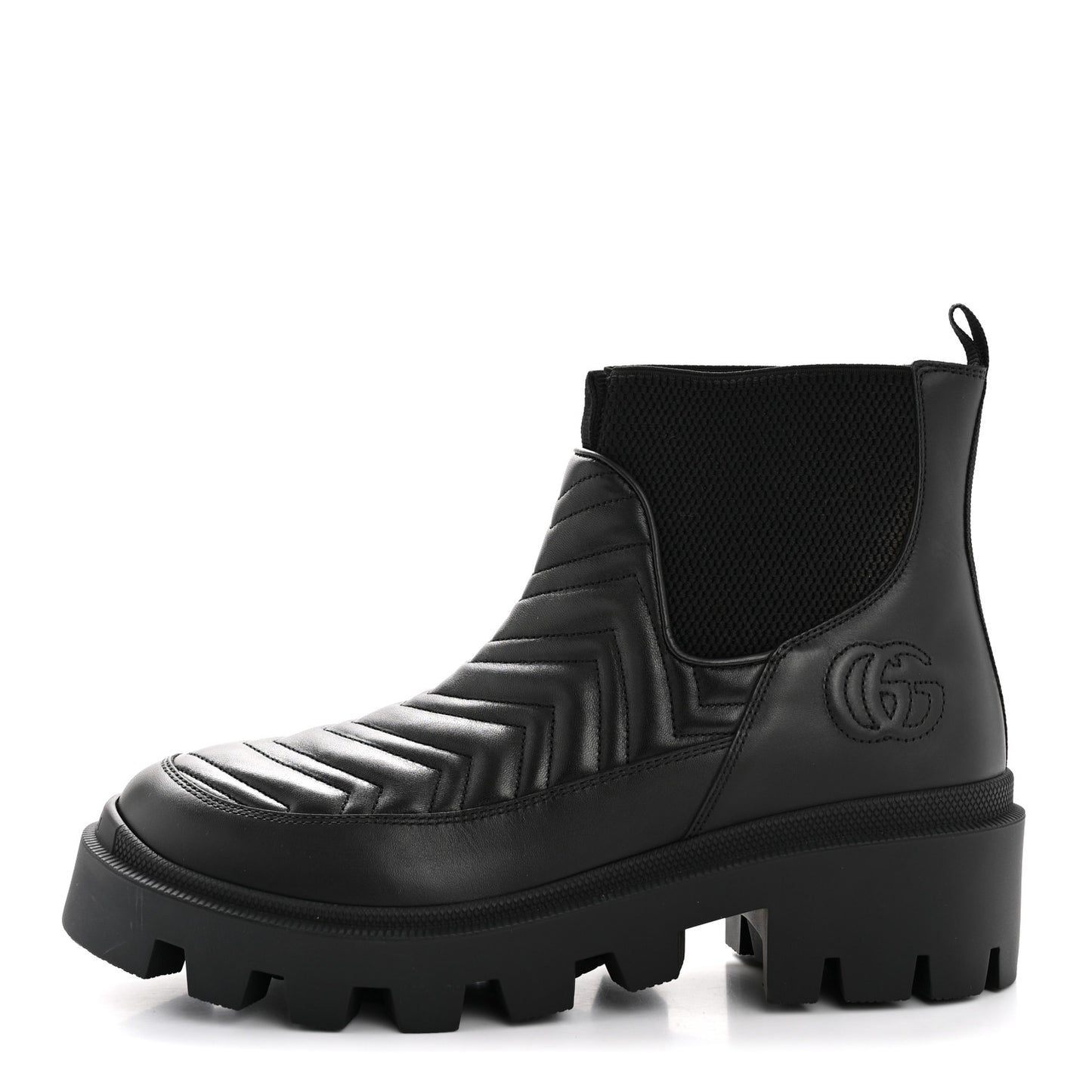 Calfskin Nappa Matelasse Frances Chelsea Boots 41 Black