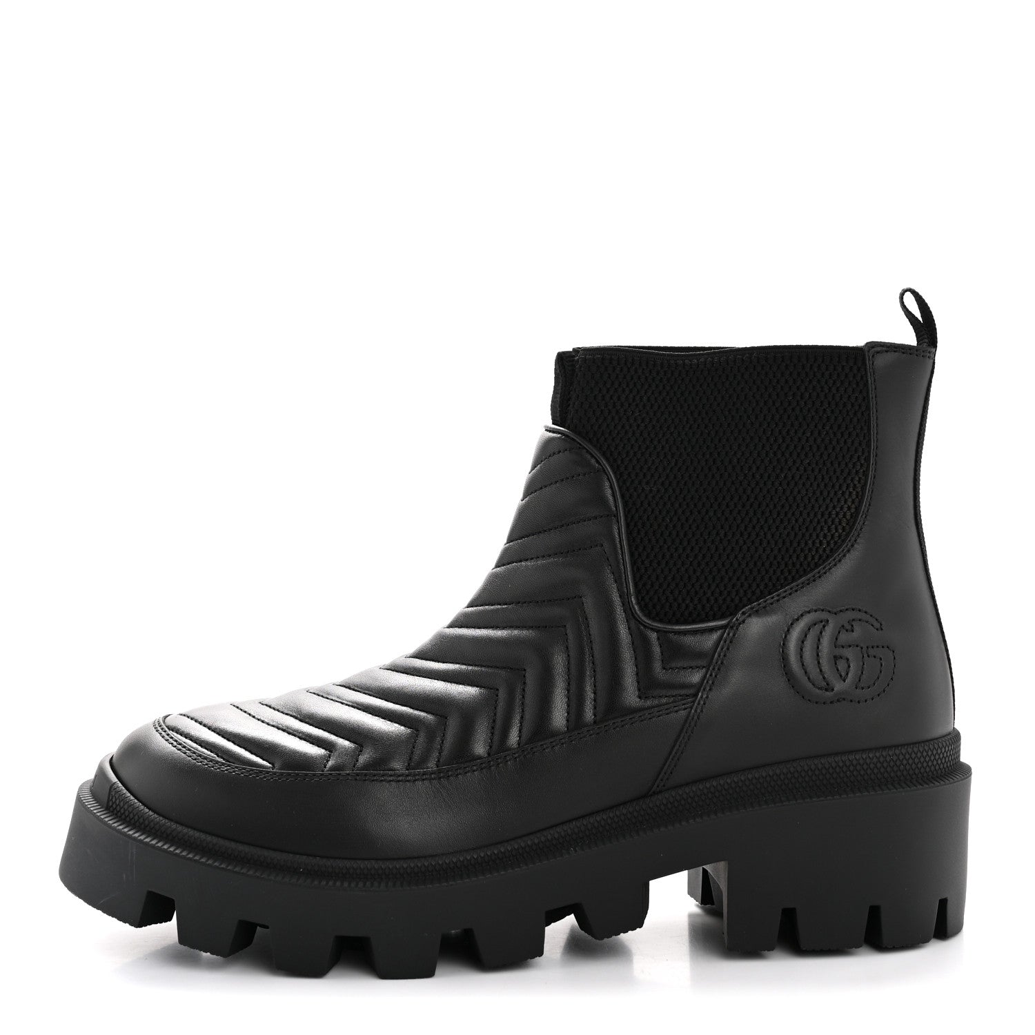 Gucci Calfskin Nappa Matelasse Frances Chelsea Boots 41 Black 1 of 10