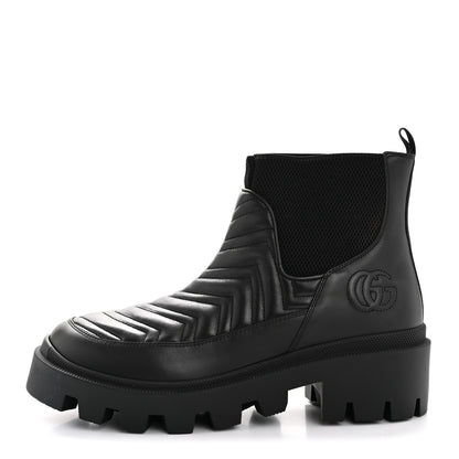 Gucci Calfskin Nappa Matelasse Frances Chelsea Boots 41 Black 1 of 10