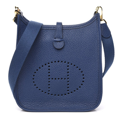 Hermes Taurillon Clemence Evelyne TPM Deep Blue 1 of 9
