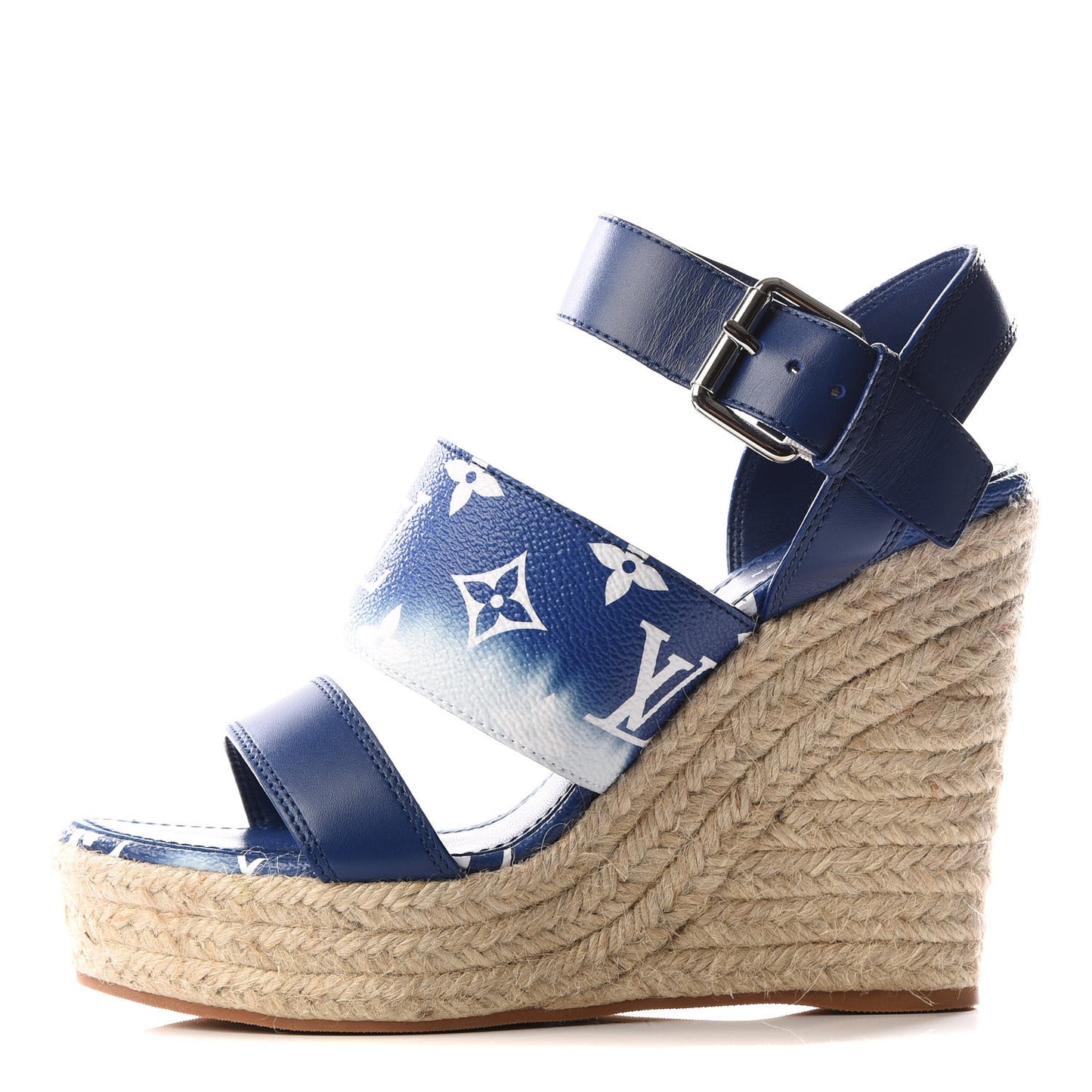 Monogram Escale Starboard Wedge Sandal 37 Blue