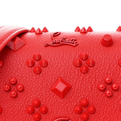 Christian Louboutin Calfskin Spikes Loubinthesky Paloma Clutch Red 8 of 12