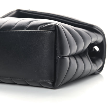 Saint Laurent Calfskin Y Quilted Monogram Small Loulou Chain Satchel Black 6 of 10