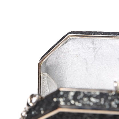 Judith Leiber Crystal Minaudiere Bow Clutch Black Silver 9 of 13