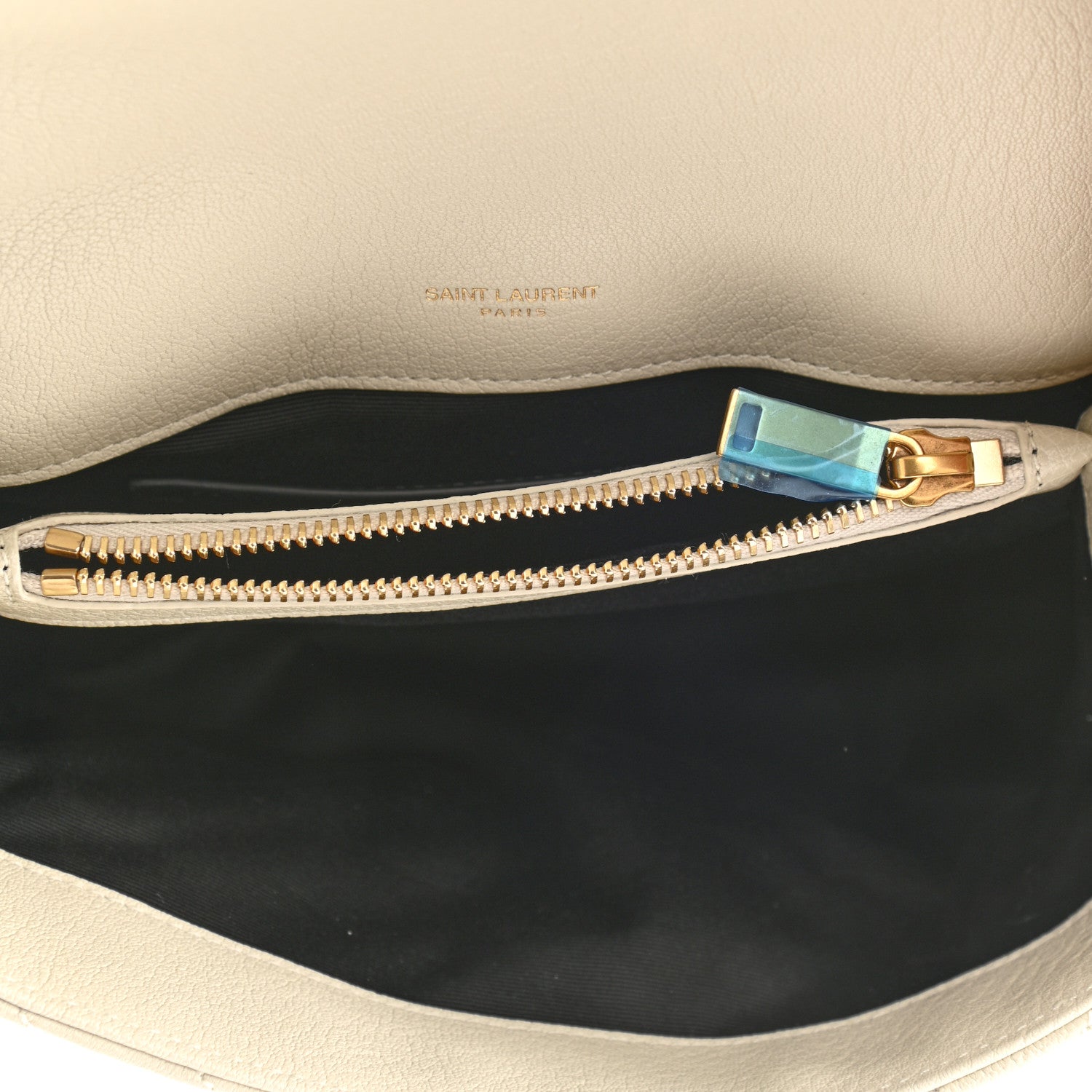 Saint Laurent Sheepskin Matelasse Chevron Monogram Medium College Bag Crema Soft 5 of 9