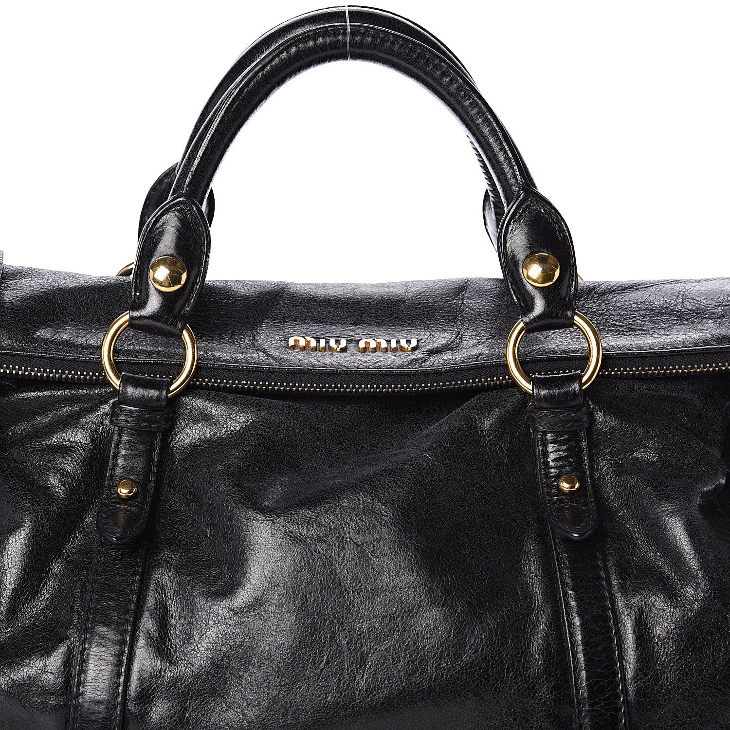 Miu Miu Vitello Lux Bow Tote Black 6 of 8