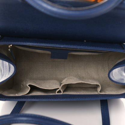 Gucci Calfskin Bamboo Bullet Top Handle Bag Uniform Blue 4 of 9