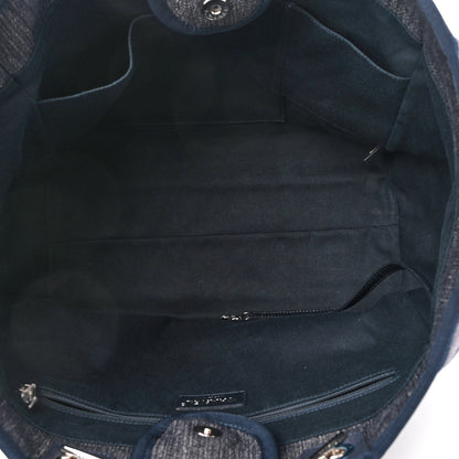 Chanel Denim Medium Deauville Tote Dark Blue 5 of 9