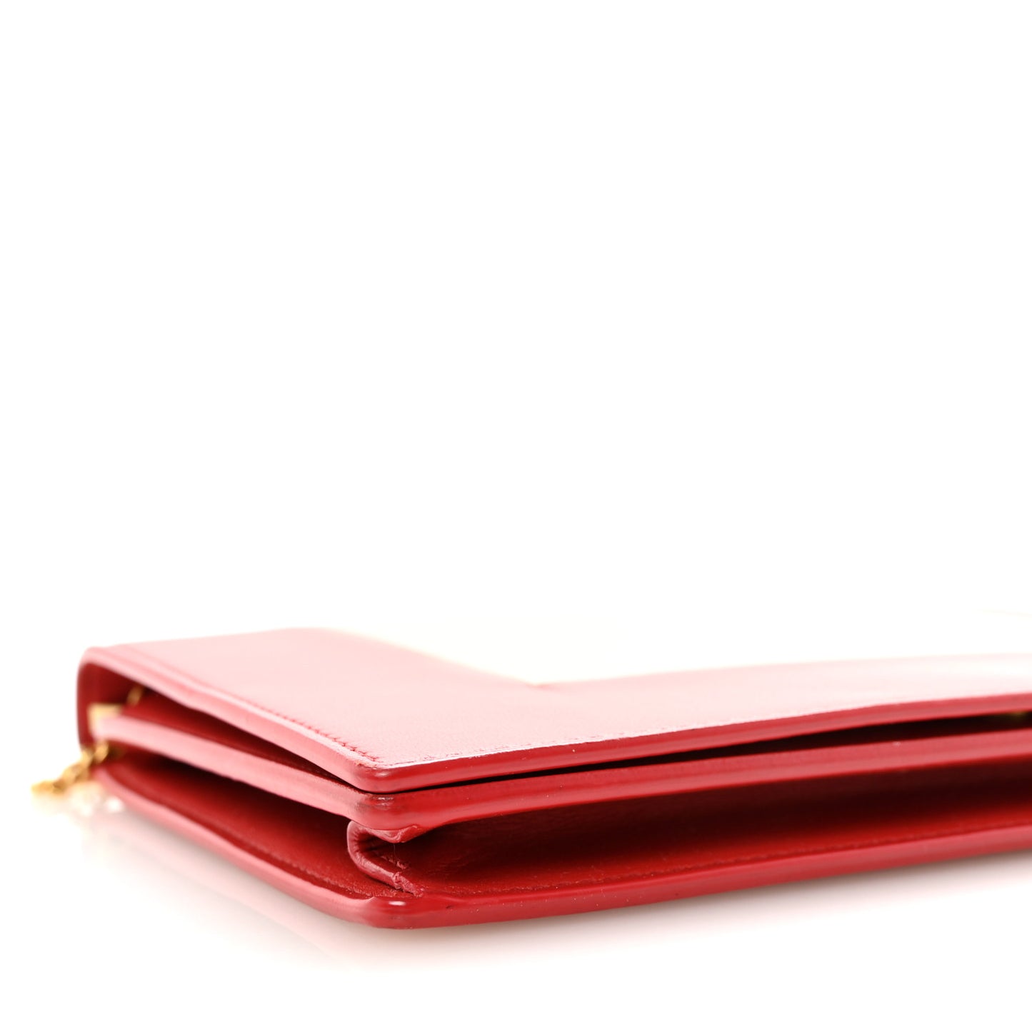 Smooth Lambskin Frame Evening Chain Clutch Scarlet Chalk