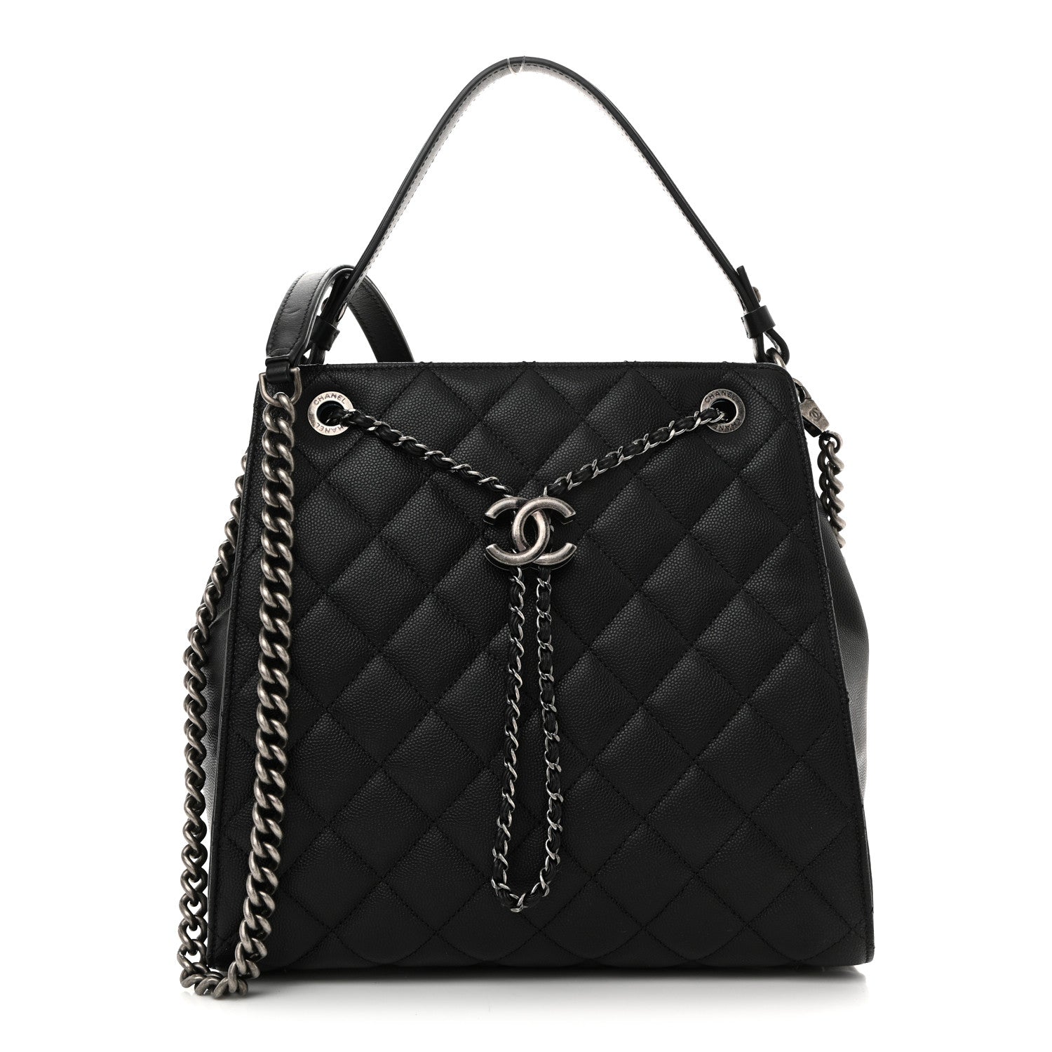 Chanel Caviar Quilted Medium CC Bucket Bag Black 1 of 11