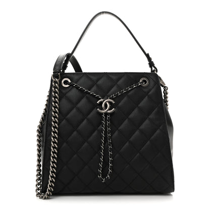 Chanel Caviar Quilted Medium CC Bucket Bag Black 1 of 11