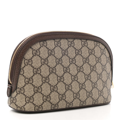 Gucci GG Supreme Monogram Textured Calfskin Web Large Ophidia Cosmetic Case Beige Ebony New Acero 3 of 7