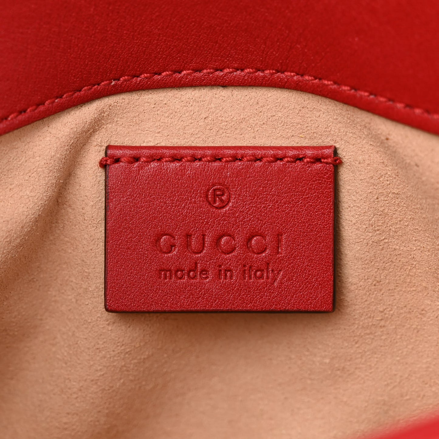 Calfskin Matelasse Super Mini GG Marmont Shoulder Bag Hibiscus Red
