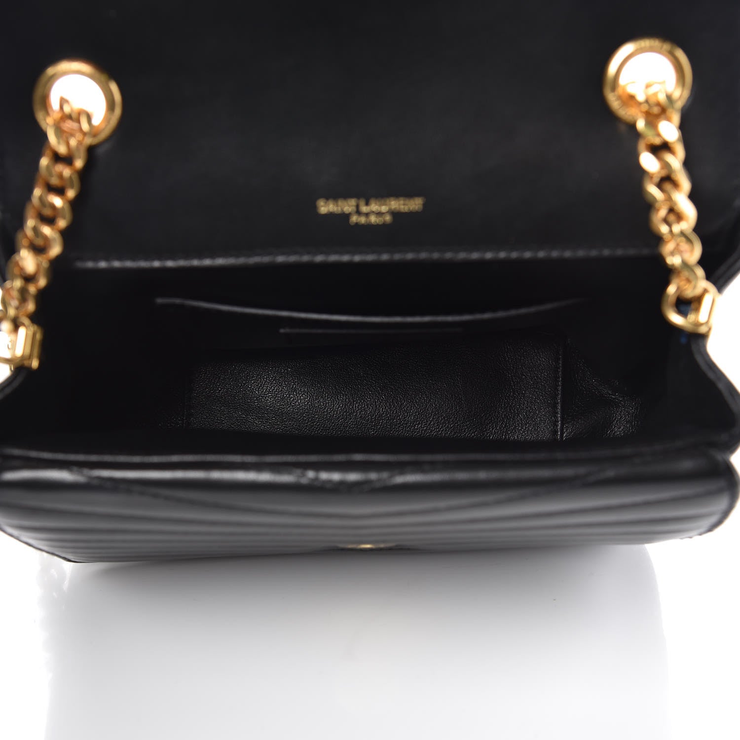 Saint Laurent Lambskin Matelasse Chevron Monogram Small Sulpice Bag Black 5 of 9