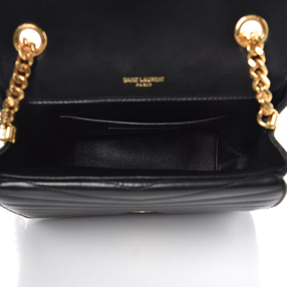 Saint Laurent Lambskin Matelasse Chevron Monogram Small Sulpice Bag Black 5 of 9